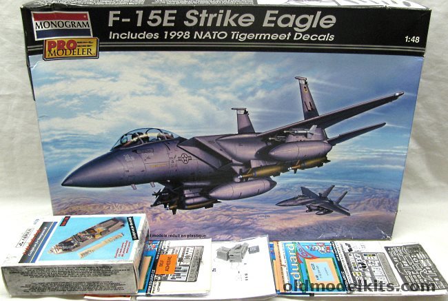 Monogram 1/48 F-15E Strike Eagle Pro Modeler + Aires Cockpit + 3x Eduard PE + QuickBoost Seats, 85-5965 plastic model kit